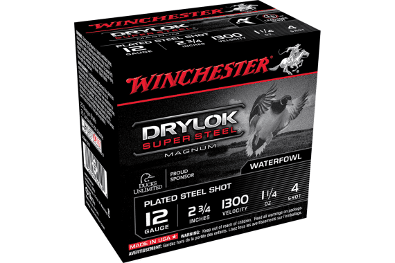 Winchester Drylok Magnum Plated Load 12 Ga. 2.75 In. 1 1-4 Oz. 4 Shot 25... — New listing photo