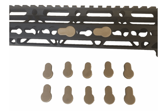 Pack 30! FDE Tan Rubber Insert Protector Plug for free float KeyMod Rail Covers — New listing photo