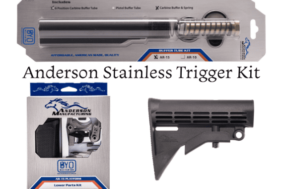 Anderson Mil-Spec Ar15 Lower Build Kit, Stainless LPK - Buffer Kit - Stock — New listing photo