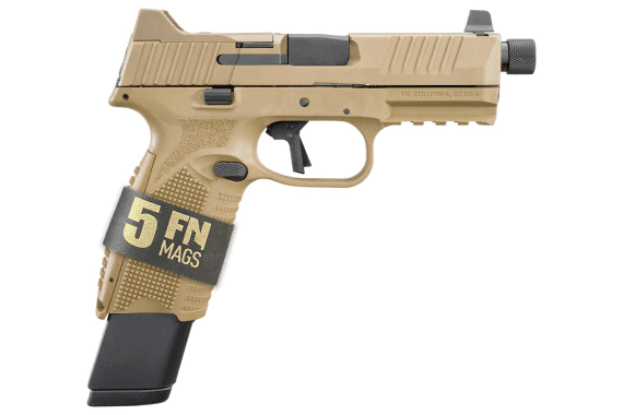 Fn 509 Tactical 9MM Flat Dark Earth 4.5" 24 + 1 Threaded Barrel 5 Mag Bundle — New listing photo