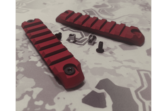 7-Slot Keymod Accessory Rails- Two Pack Red — New listing photo