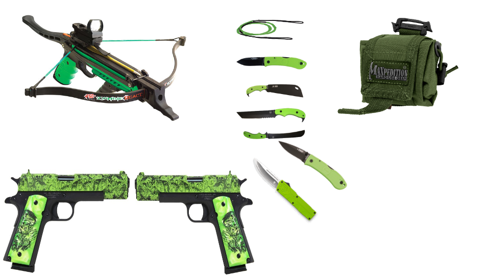 green pack for hunting zombie