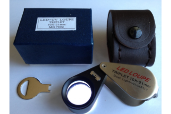 10x21mm UV/LED Triplet Illuminated Loupe/magnifier -Dual Light (white & UV)