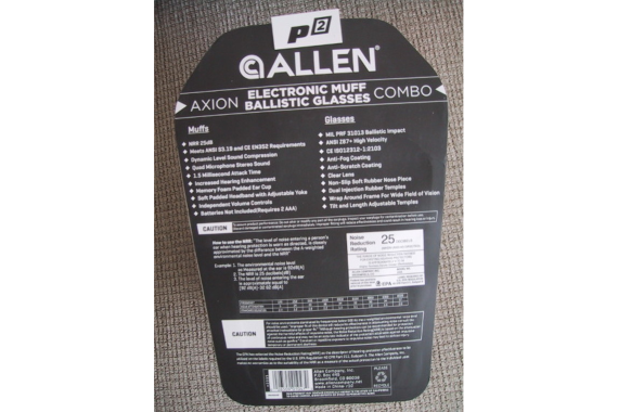 Allen Cases 2335 Ballistic Ear Muff & Glasses Combo 25dB Foam Ear Pads Black