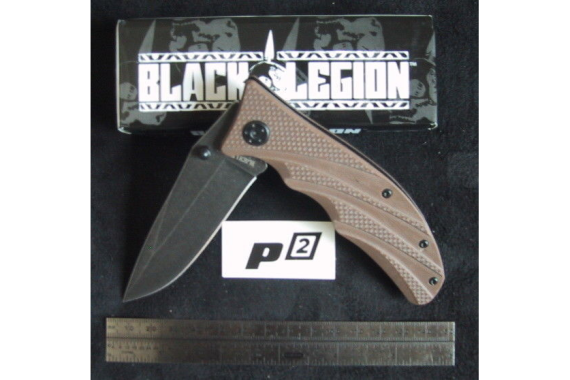 Black Legion Linerlock Knife BV200 4 3/4" closed. 3 1/4" black stonewash finish