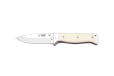 Cudeman Folding Knife with 10 cm Böhler N-695 Steel Blade & White Micarta Handle + Ballistic Nylon Sheath