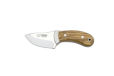 Cudeman Skinner Knife with 7.5 cm Molybdenum Vanadium Steel Blade & Olive Wood Handle + Brown Leather Sheath