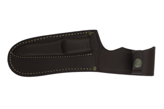 Cudeman Survival Axe / Hatchet & Knife Set with 15 cm Molybdenum Vanadium Steel Blade & Red Stamina Handle + Brown Leather Sheath