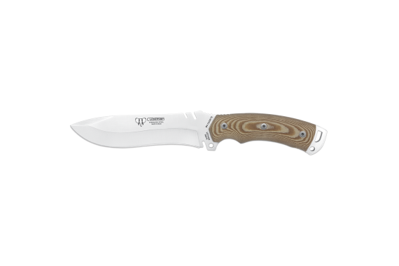 Cudeman Tactical & Survival Knife with 15 cm Böhler N-695 Steel Blade & Brown Micarta Handle + Brown Leather Sheath