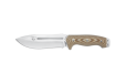 Cudeman Tactical & Survival Knife with 16 cm Molybdenum Vanadium Steel Blade & Brown Micarta Handle + Brown Kydex Sheath