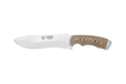 Cudeman Tactical & Survival Knife with 18 cm Böhler N-695 Steel Blade & Brown Micarta Handle + Brown Leather Sheath