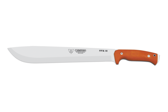 Cudeman Tactical & Survival Knife with 31 cm Molybdenum Vanadium Steel Blade & Orange G10 Handle + Black Leather Sheath