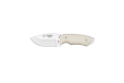 Cudeman Tactical & Survival Knife with 9 cm Böhler N-695 Steel Blade & White Micarta Handle + Brown Leather Sheath