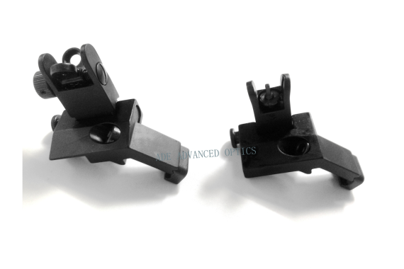 Front and Rear SET! Flip Up 45 Degree Offset Rapid Transition Backup Iron Sight ar15 airsoft