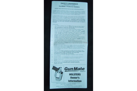 Genuine Gunmate Hip Holster Belt Loop Rh Size 06 Medium Frame Pistol 21006C