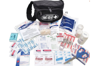 Hikers First Aid FA130 Kit Black Nylon Fanny Pack W/ Adjustable Waist Band