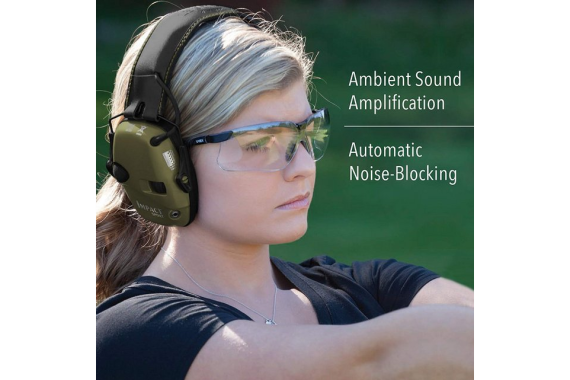 Howard Leight by Honeywell Impact Sport Sound Amplification Electronic Shooting Earmuff, Classic Green (R-01526)