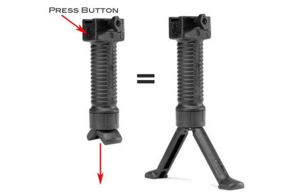 Military Tactical RIS Fore Grip w/ Bipod Pod Picattinny Weaver Rail Foregrip