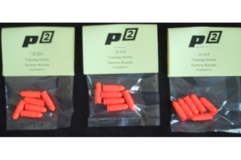 P-Squared (P2) brand .25 ACP centerfire Snap Caps.