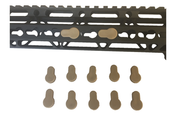 Pack 10! FDE/Flat Dark Earth Tan Rubber Insert Protector Plug for free float KeyMod Rail Covers