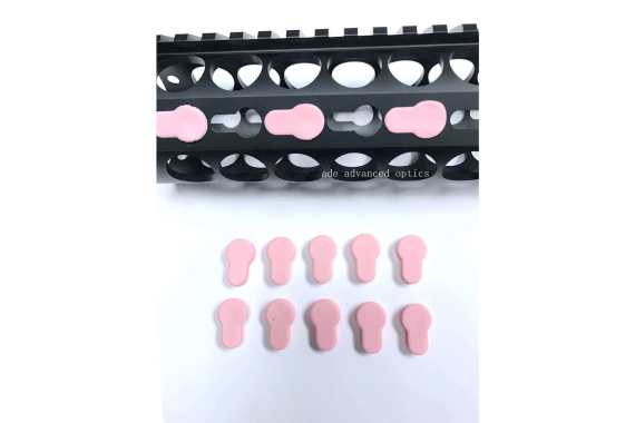 Pack 10! PINK! Rubber Insert Protector Plug Covers Freefloat KeyMod Rail System
