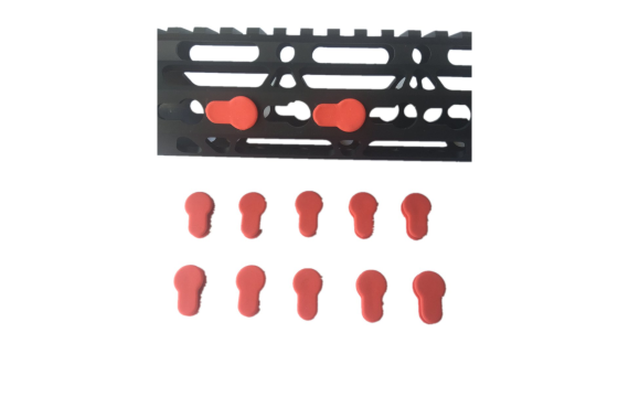 Pack 10! RED Rubber Insert Protector Plug Covers Freefloat KeyMod Rail System