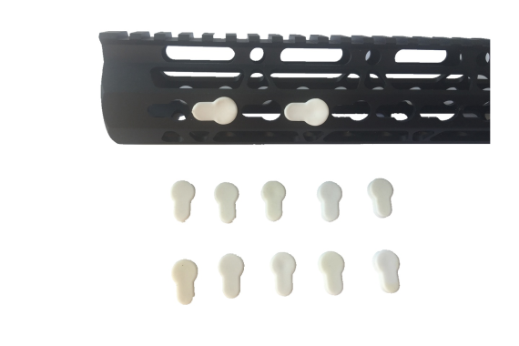 Pack 10! Ultra WHITE Rubber Insert Protector Plug for KeyMod Rail Covers