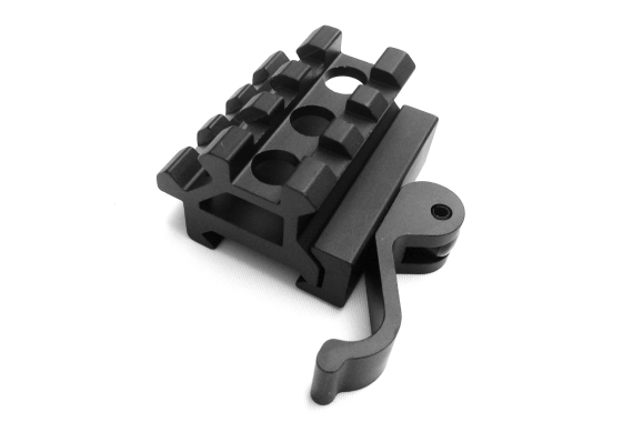 QD 3 Slot Angle Mount Quick Release Double Picatinny/Weaver Rifle See-Throu Rail