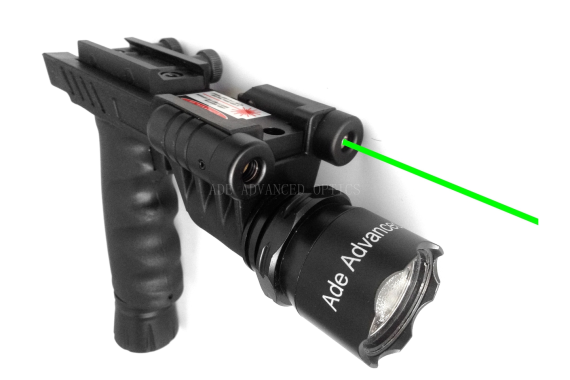 Rifle Vertical Foregrip Grip + 500 Lumen Flashlight and Green Laser Combo Sight