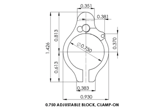 Superlative Arms  .750" Adjustable Gas Block, Bleed Off – Clamp On, Melonited