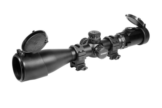 Utg 3-12x44 Ao Swat Accushot Rifle Scope, Ez-tap, Illuminated Mil-dot Reticle, 1-4 Moa, 30mm Tube, See-thru Weaver Rings