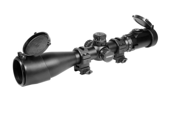 Utg 3-12x44 Ao Swat Accushot Rifle Scope, Ez-tap, Illuminated Mil-dot Reticle, 1-4 Moa, 30mm Tube, See-thru Weaver Rings