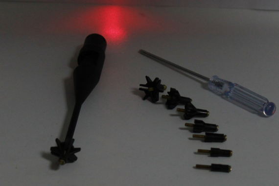 Red Laser Bore Sight Collimator With Quick Twist Activation fit for .177 to .78 cal.