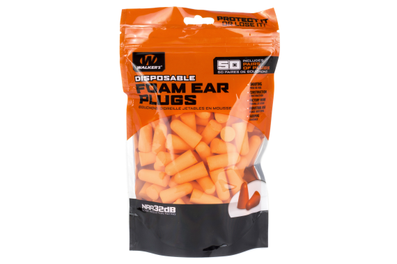 Walker's Foam Ear Plugs 50pk Bag