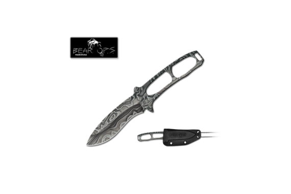 6 1/4 Constant Neck Damascus Handle And Blade With Kydex Sheath Damascus