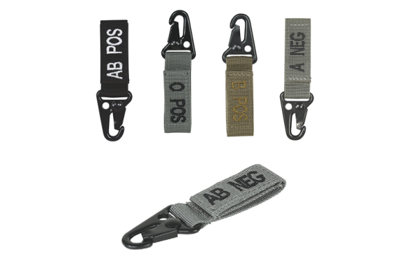 Embroidered Blood Type Tags (ab-) OD Green
