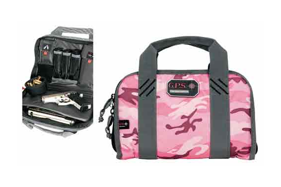 Gps Double Compact Pistol Case - Pink Camoflage Nylon<