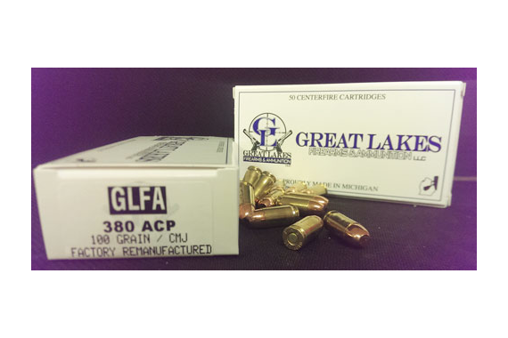 Great Lakes Ammo .380acp - 100gr. Fmj 50-pack