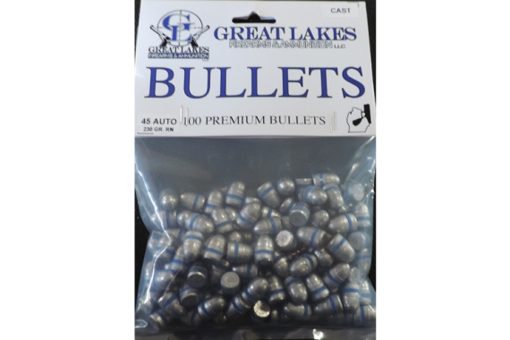Great Lakes Bullets .45acp - .452 230gr. Lead-rn 100ct
