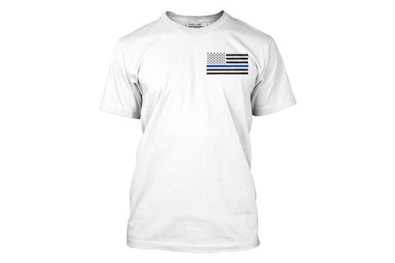 Men's - T-shirt - Thin Blue Line Flag 2X-Large,White