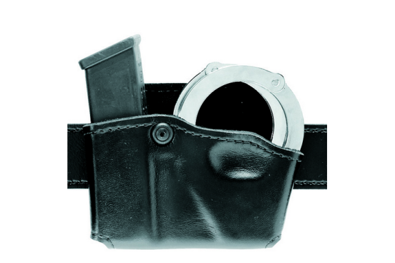 Model 573 Open Top Magazine And Handcuff Pouch Black,383,Plain,Left