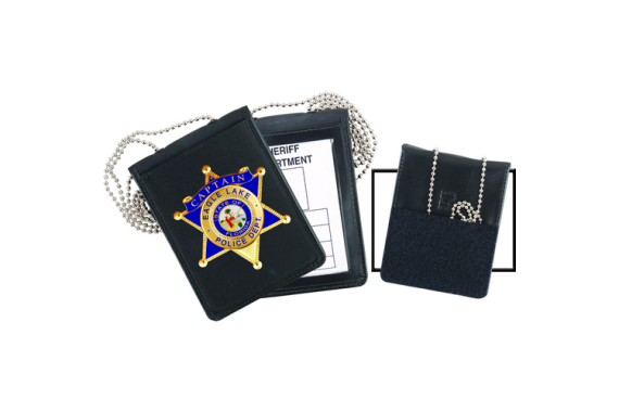 Recessed Velcro Badge And Id Holder With Chain