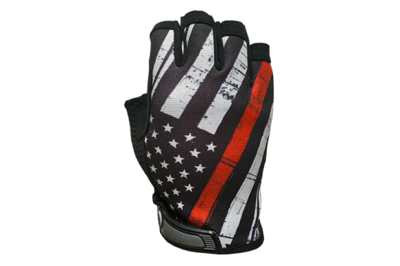 Red Line Flag - Unlined - Half Finger Gloves 2X-Large