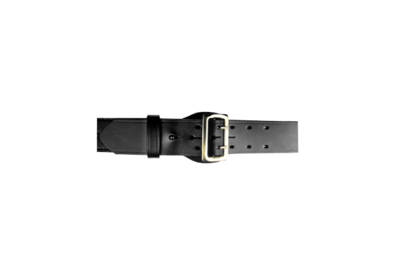 Sam Browne Duty Belt, Fully Lined, 2 1/4 Wide 34,Black,Nickel,Plain