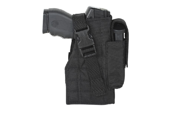 Tactical Molle Holster W/ Attached Mag Pouch Black,Right