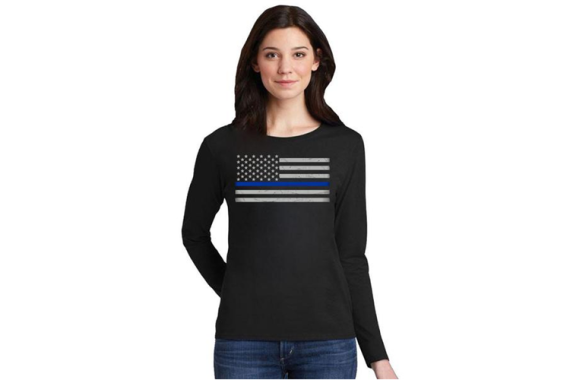 Women's - Long Sleeve Classic Large,Thin Blue Line