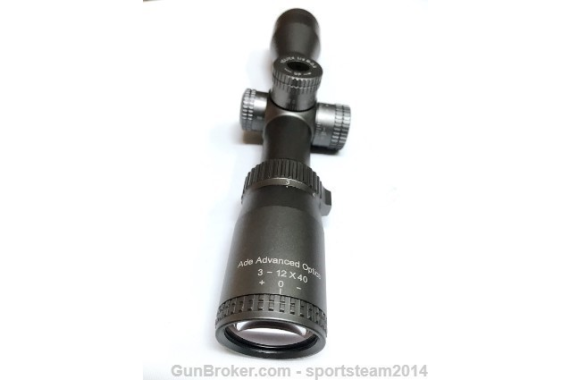 ADE Diamond Titanium Grey 3-12x40 Rifle Scope 30mm tube w/ Rings