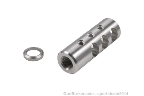 AR-15 1/2x28  Competition Grade Muzzle Brake, Stainless Steel