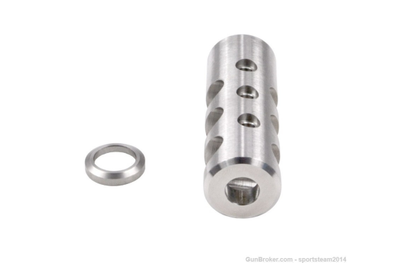 AR-15 1/2x28  Competition Grade Muzzle Brake, Stainless Steel