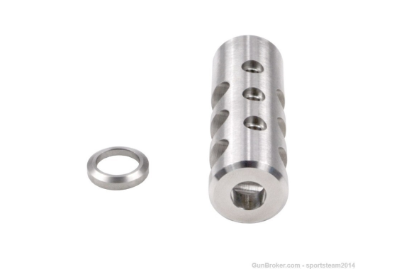 AR-15 1/2x28  Competition Grade Muzzle Brake, Stainless Steel